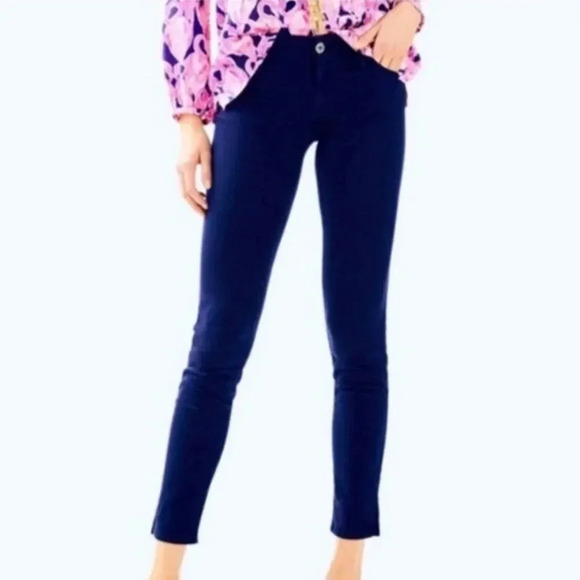 Lilly Pulitzer Worth Skinny Jeans Navy Blue Jeans Size 2 - Picture 1 of 6